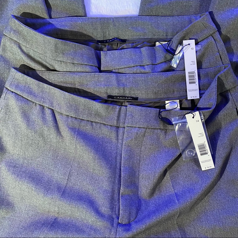 Tahari fog grey trousers NWT